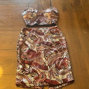 Charlotte Russell XS Skirt Set Sequins